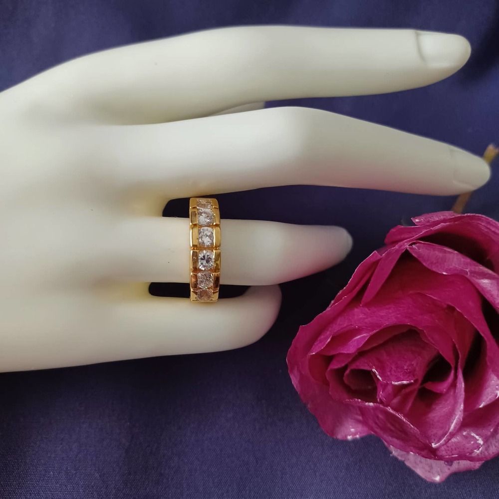 Swarovski Elements - Size 8.75 - Gold tone ring as pictured